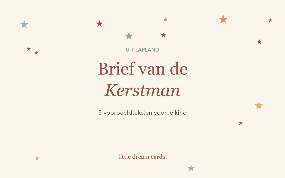 Brief van de Kerstman met 5 voorbeeldteksten van Little Dream Cards