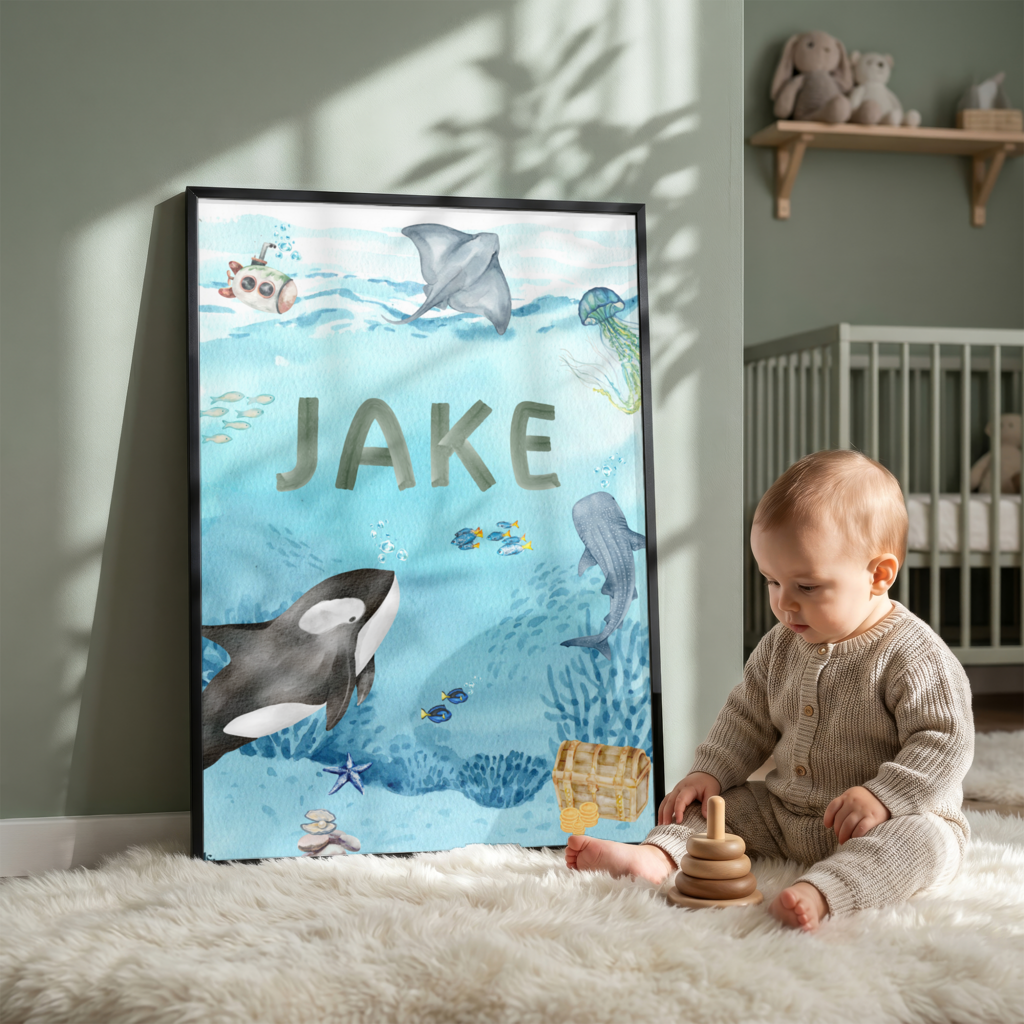 Gepersonaliseerde Kinderkamer Poster – Oceaan Avontuur
