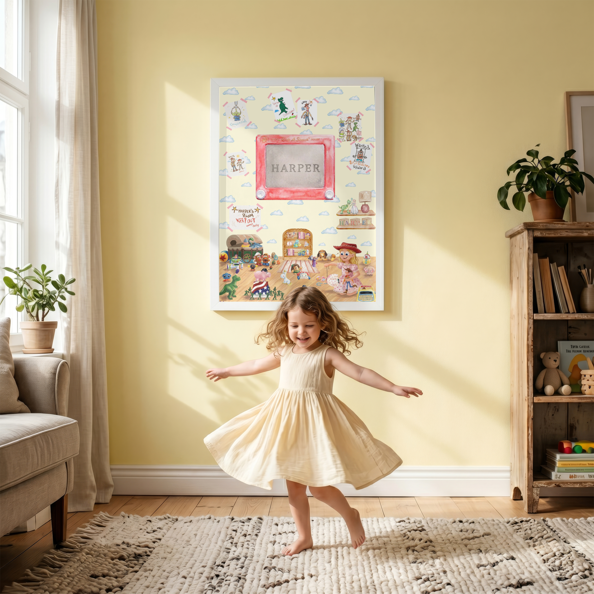 Gepersonaliseerde Kinderkamer Poster – Magische Speelgoedwereld