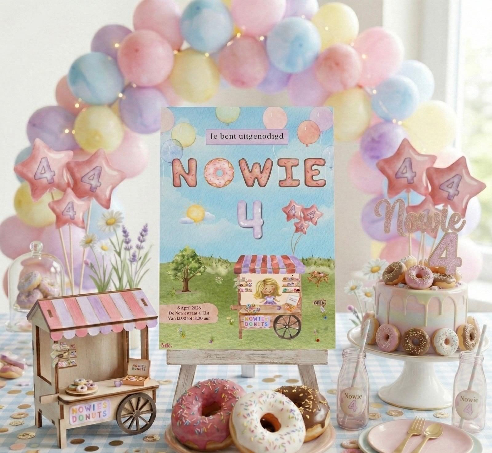 Donut & Sweet Treats Verjaardagsuitnodiging | Meisjesfeestje