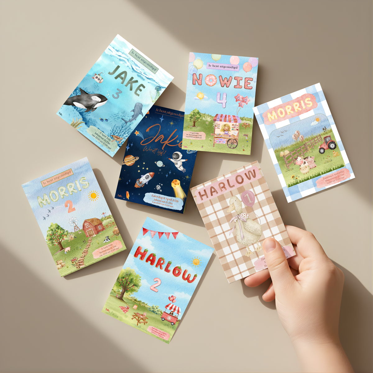 10 thema's voor een kinderfeestje (met bijpassende uitnodiging)