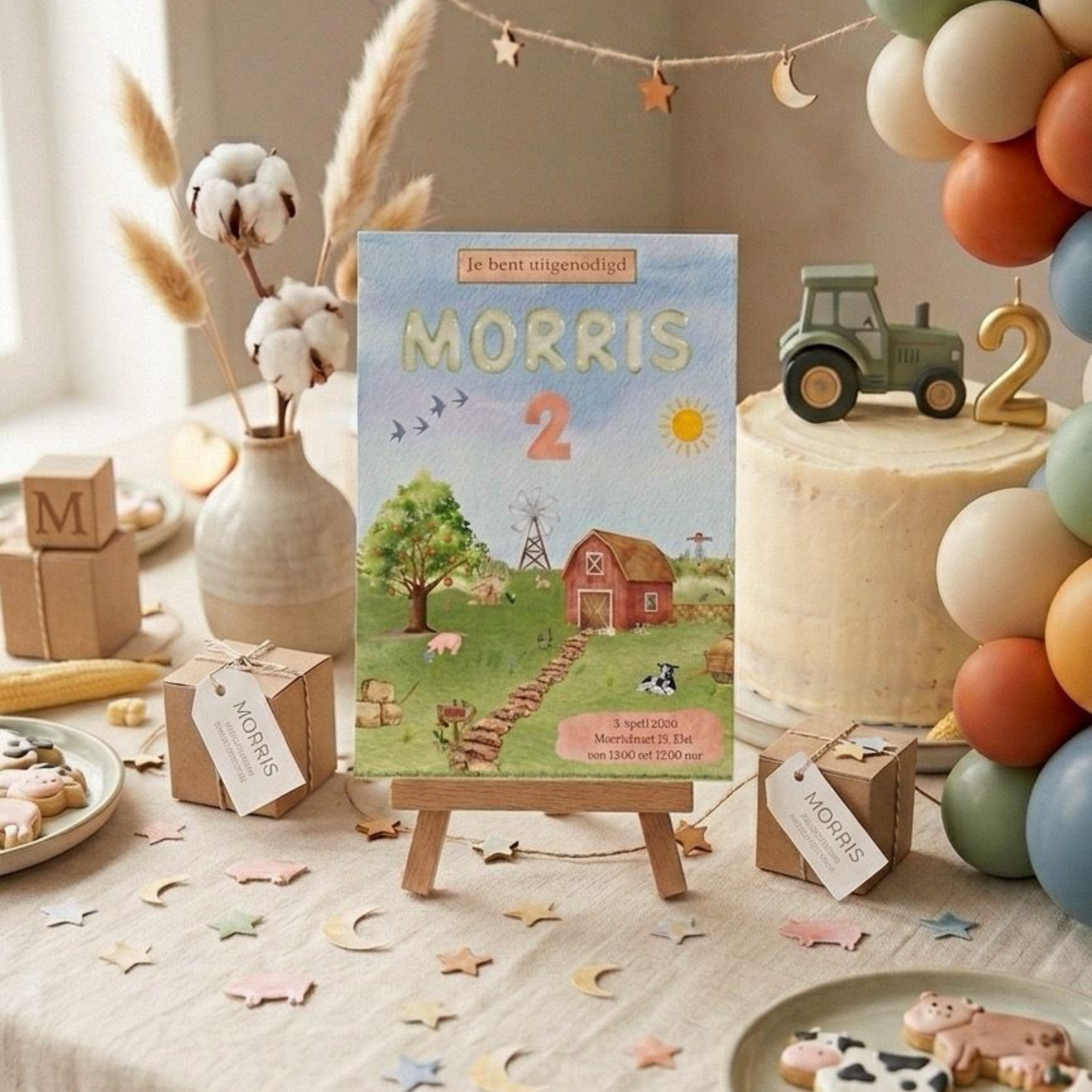 Boerderijdieren Verjaardagsuitnodiging | Unisex Kinderfeestje