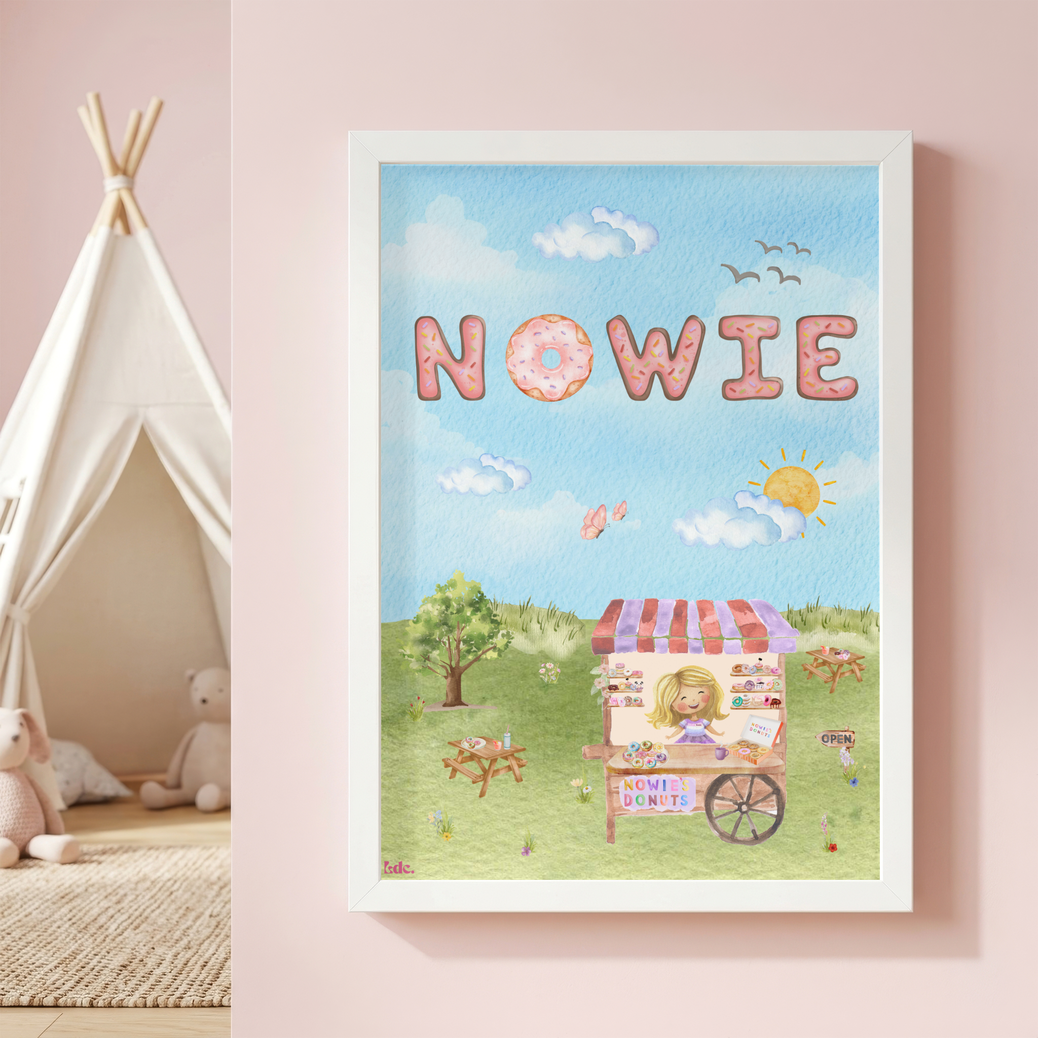 Gepersonaliseerde Kinderkamer Poster – Donut Paradijs