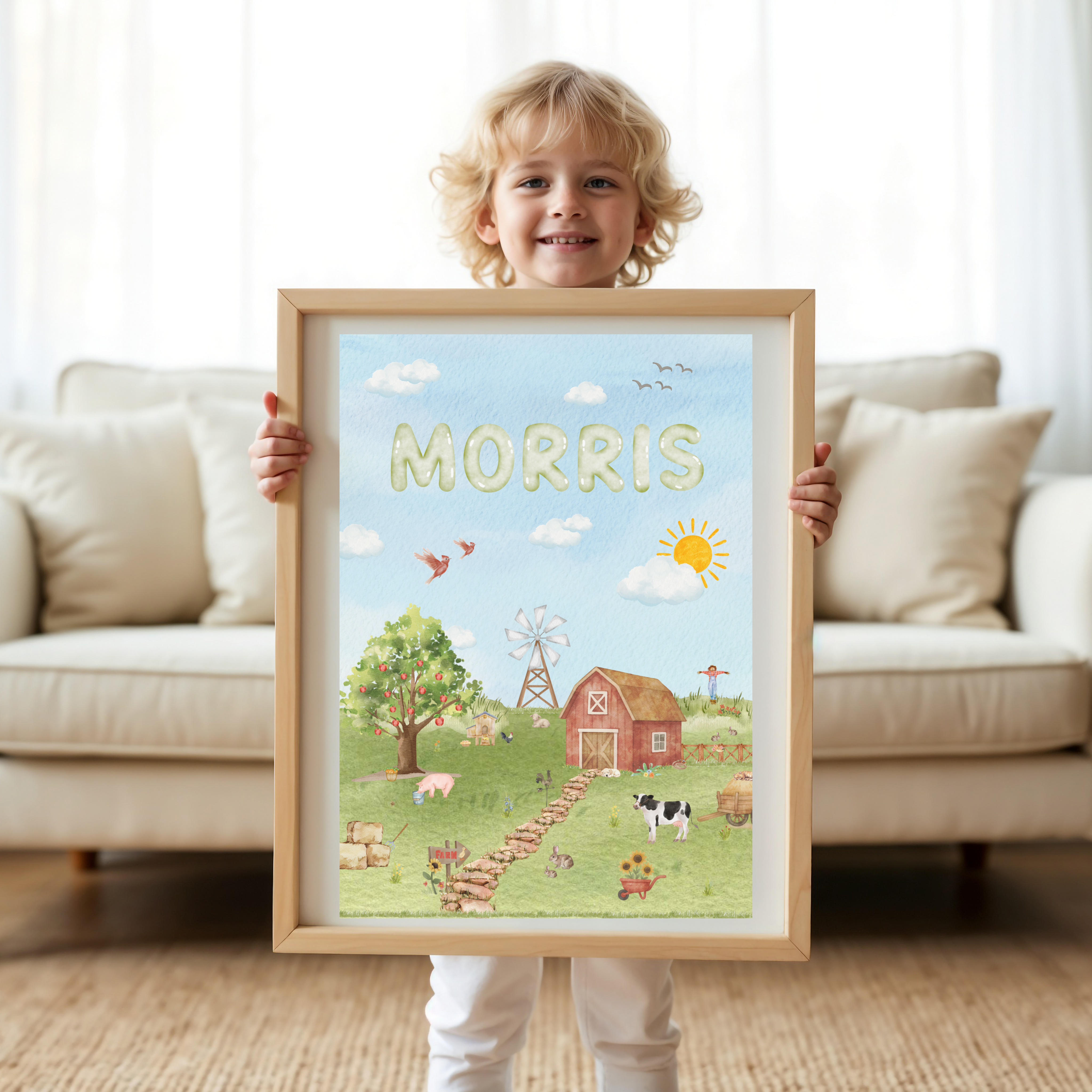 Gepersonaliseerde Kinderkamer Poster - Boerderij Avontuur