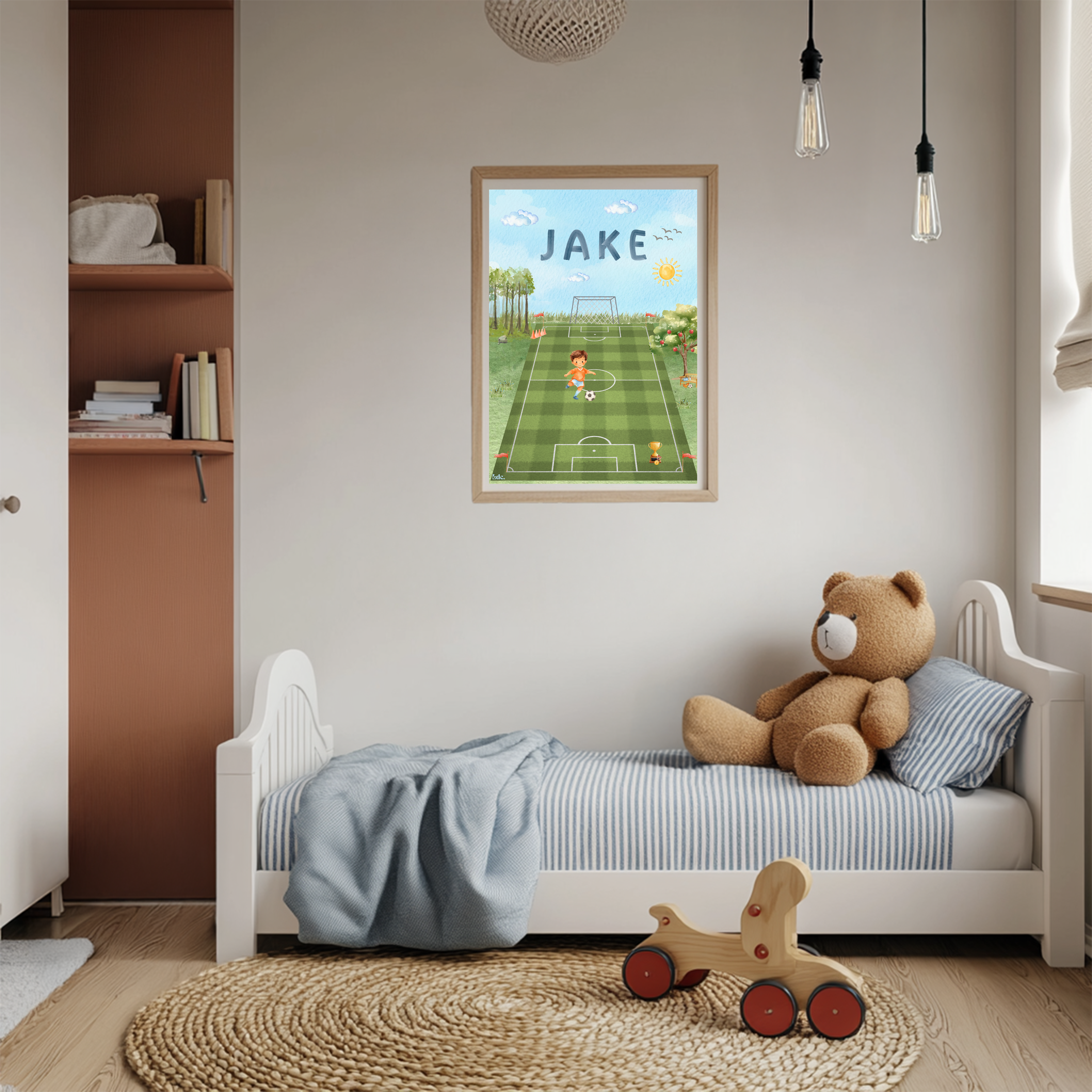 Gepersonaliseerde Kinderkamer Poster - Voetbal Avontuur