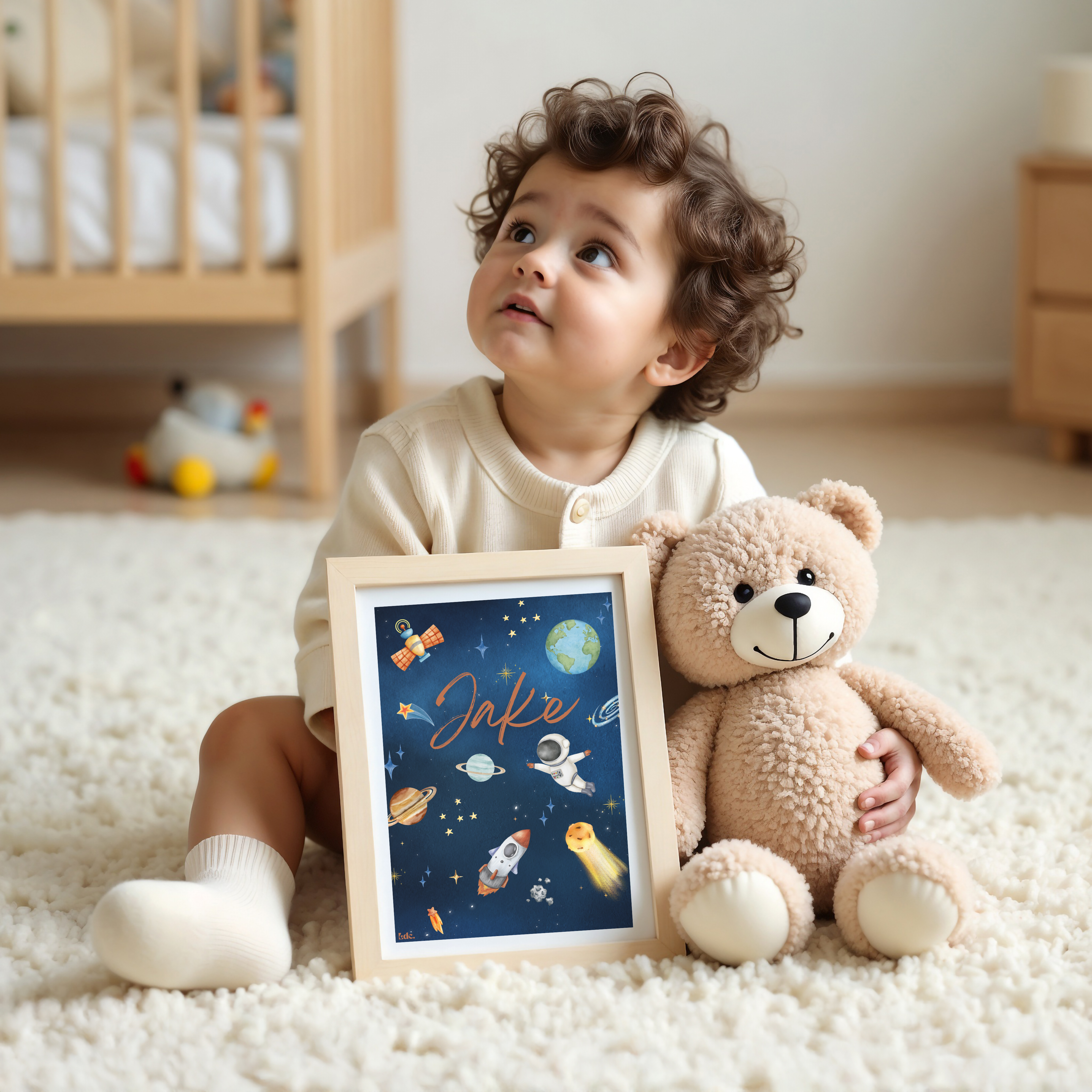Gepersonaliseerde Kinderkamer Poster - Ruimte Avontuur
