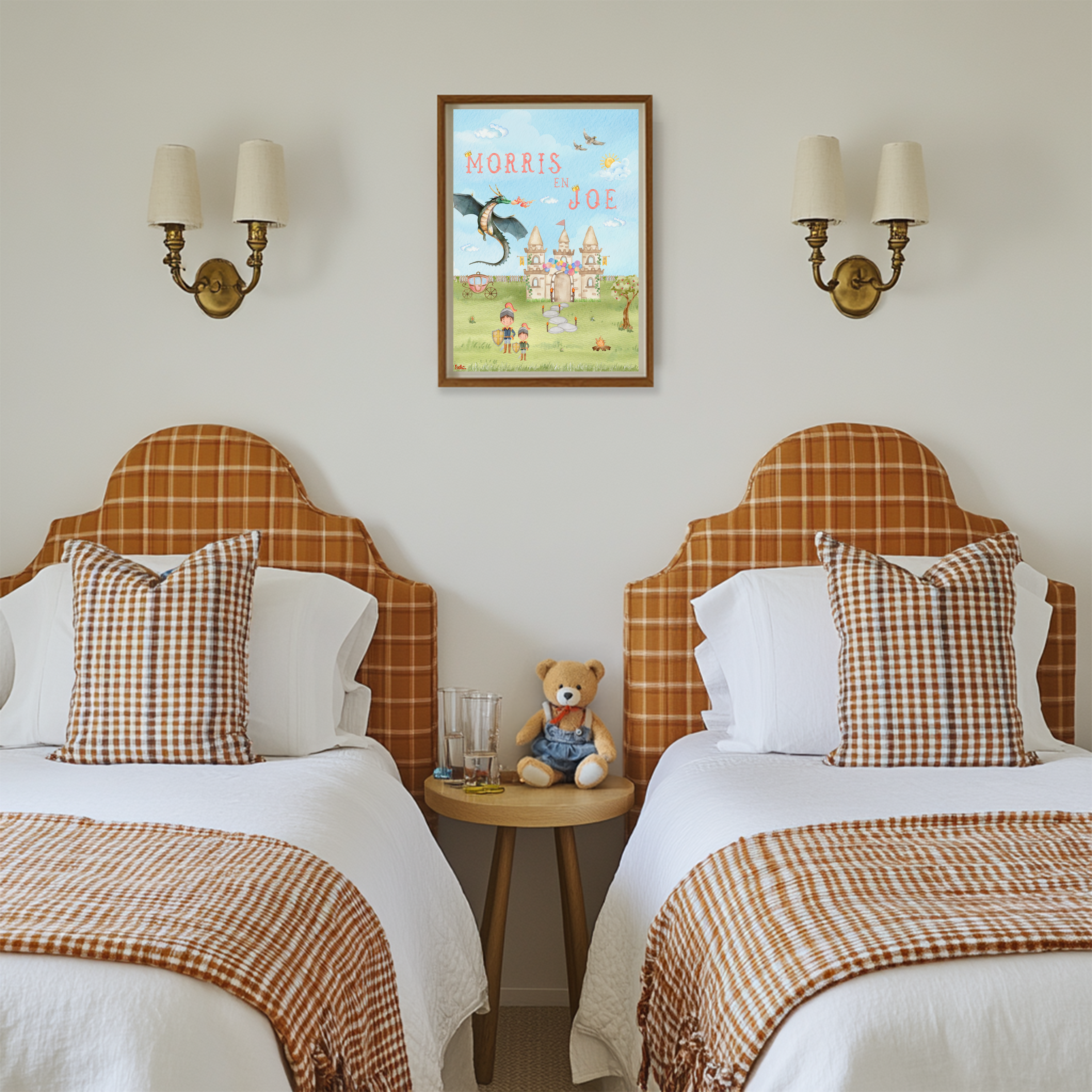 Gepersonaliseerde Kinderkamer Poster - Ridder & Draken Avontuur