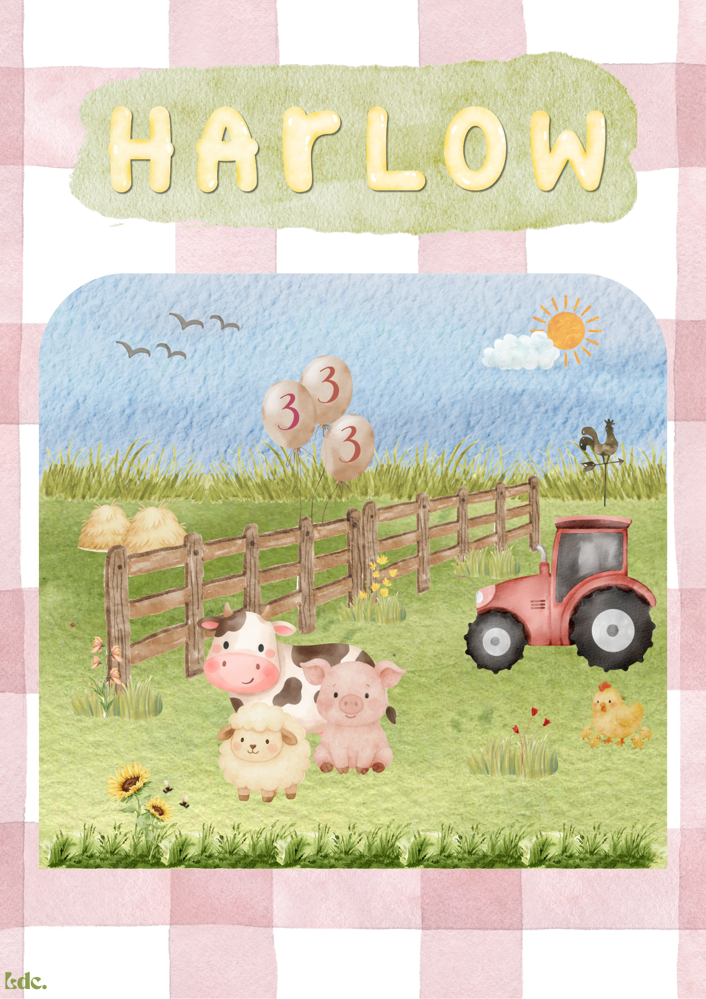 Gepersonaliseerde Kinderkamer Poster - Boerderij Avontuur