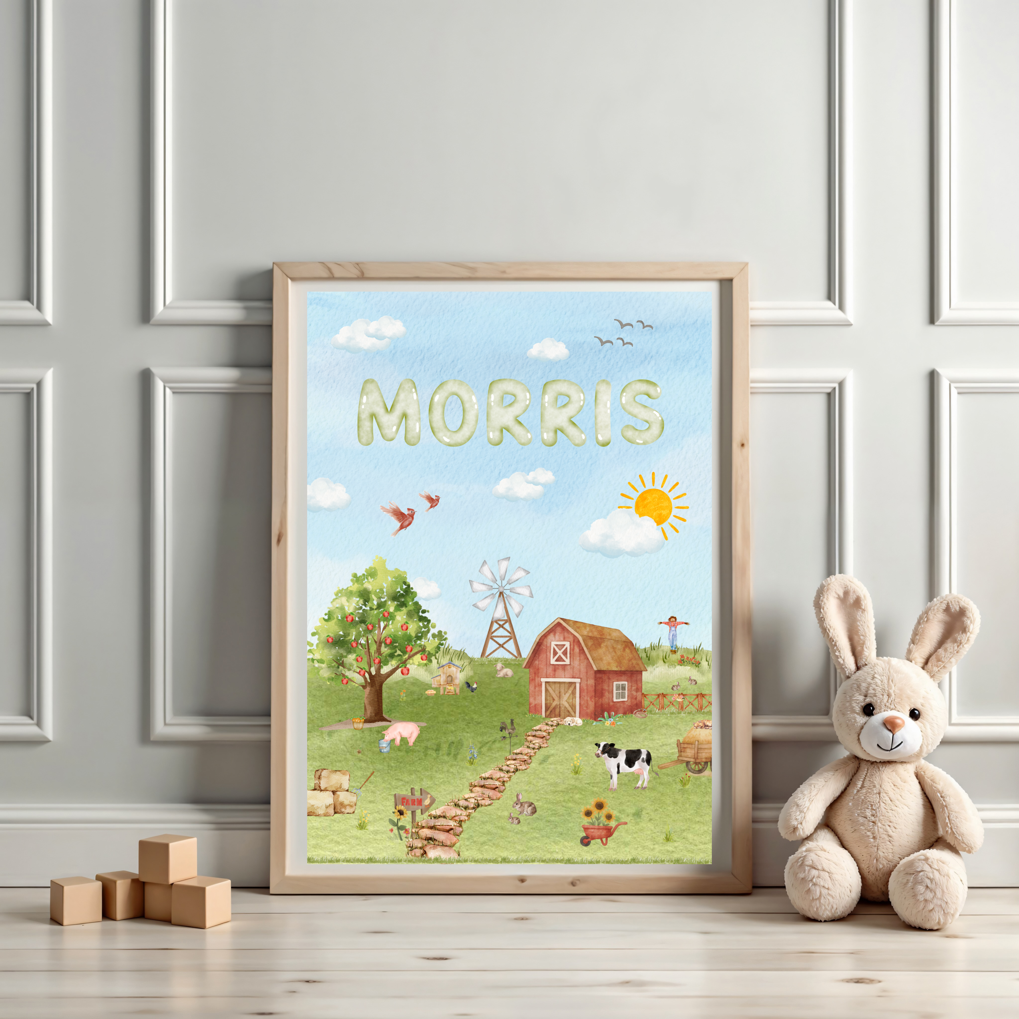 Gepersonaliseerde Kinderkamer Poster - Boerderij Avontuur